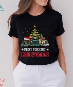 Merry Trucking Christmas Three Truck Wearing Hat Classic T Shirt