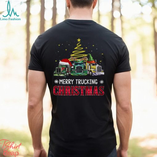 Merry Trucking Christmas Three Truck Wearing Hat Classic T Shirt