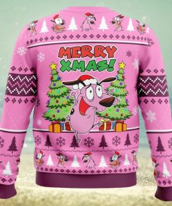 Merry Xmas Courage The Cowardly Dog Ugly Christmas Sweater 1