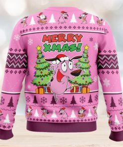 Merry Xmas Courage The Cowardly Dog Ugly Christmas Sweater 1