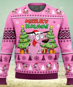 Merry Xmas Courage The Cowardly Dog Ugly Christmas Sweater