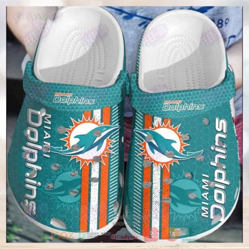 Miami Dolphins Blue Nfl Crocs Clog Shoes