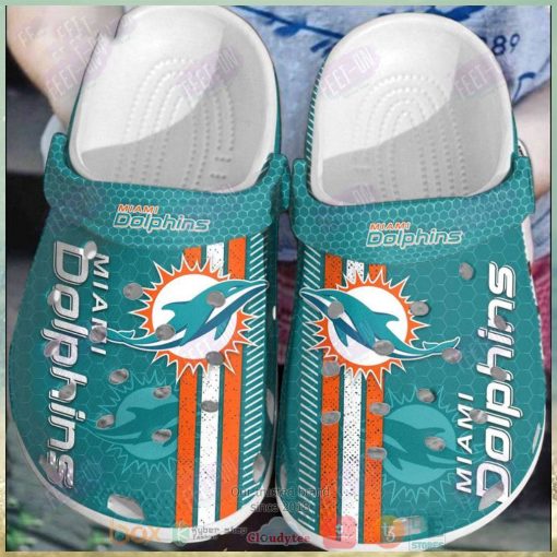 Miami Dolphins Blue Nfl Crocs Clog Shoes