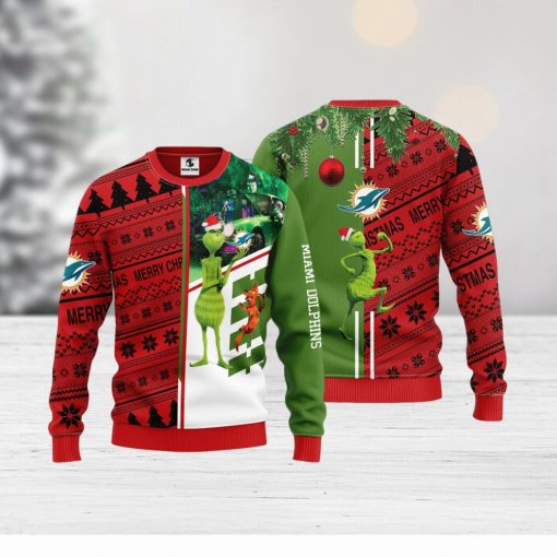 Miami Dolphins Grinch & Scooby Doo Christmas Ugly Sweater 1