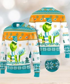 Miami Dolphins Grinch Ugly Christmas Sweater Xmas 3D Printed Christmas Sweater Gift