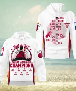 Miami Heat NBA Eastern Conference Champions White Hoodie Sweatshirt 3D