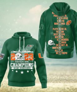 Miami Hurricanes 2023 Pinstripe Bowl Champions Hoodie T Shirt