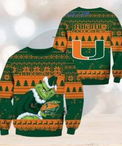 Miami Hurricanes Grinch NCAA Christmas Ugly Sweater