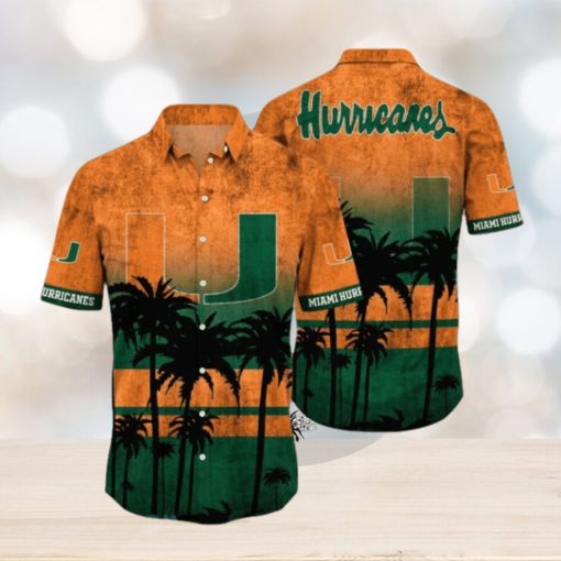 Miami Hurricanes Logo Coconut Tropical Hawaiian Shirt Beach Gift For Fans