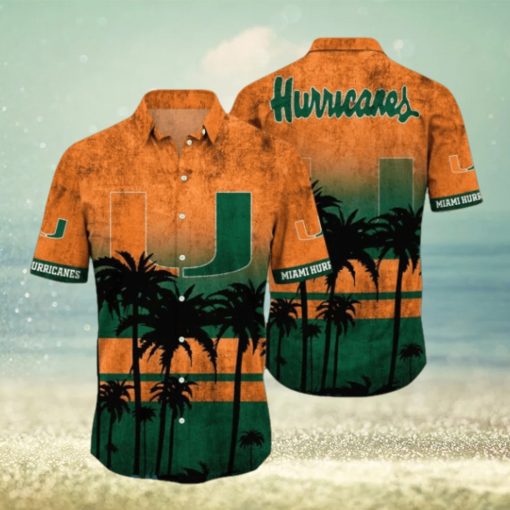 Miami Hurricanes Logo Coconut Tropical Hawaiian Shirt Beach Gift For Fans