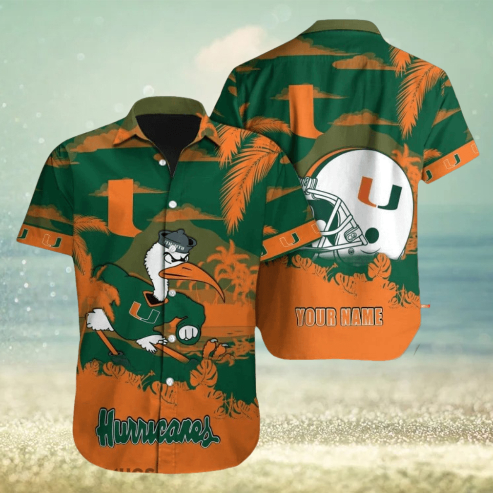 Miami Hurricanes NCAA Hula Custom Name Hawaiian Shirt Beach For Men Women Gift For Fans Miami Hurricanes NCAA Hula Custom Name Hawaiian Shirt Beach For Men Women Gift For Fans