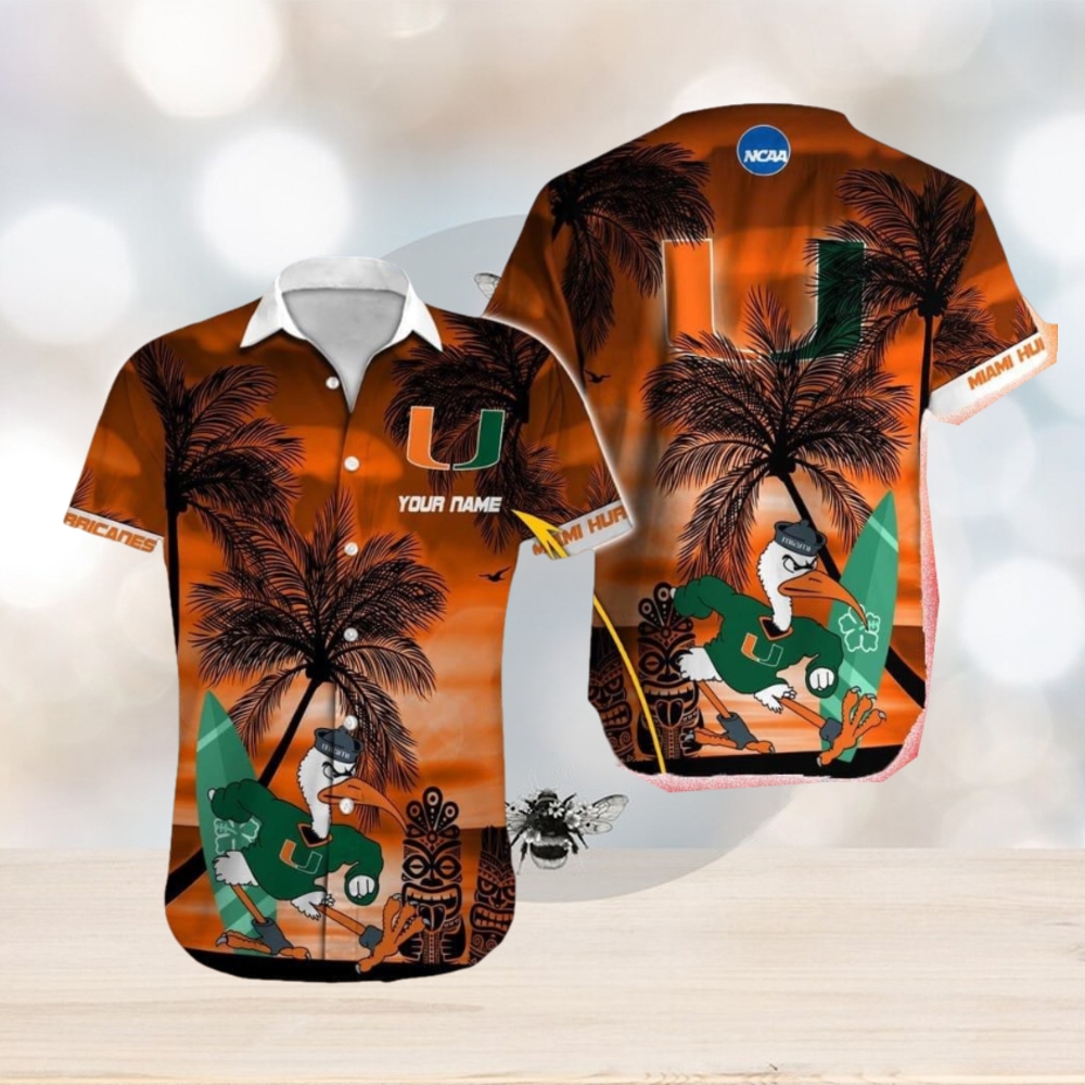 Miami Hurricanes NCAA Paradise Custom Name Hawaiian Shirt Beach For Men Women Gift For Fans Miami Hurricanes NCAA Paradise Custom Name Hawaiian Shirt Beach For Men Women Gift For Fans