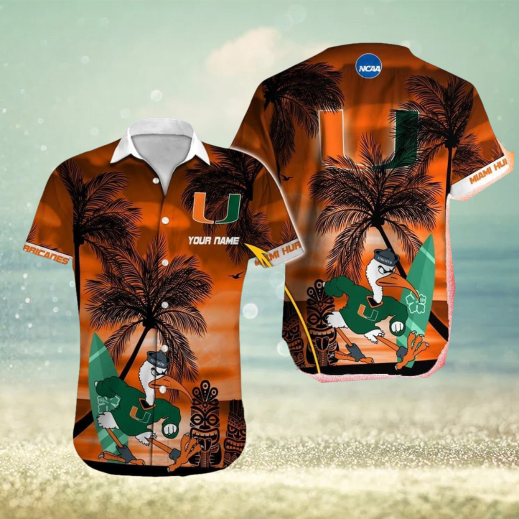 Miami Hurricanes NCAA Paradise Custom Name Hawaiian Shirt Beach For Men Women Gift For Fans Miami Hurricanes NCAA Paradise Custom Name Hawaiian Shirt Beach For Men Women Gift For Fans