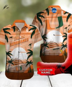 Miami Hurricanes NCAA Print Custom Name Men And Women Sports Teams Hawaiian Shirt Gift