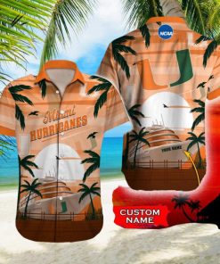 Miami Hurricanes NCAA Print Custom Name Men And Women Sports Teams Hawaiian Shirt Gift