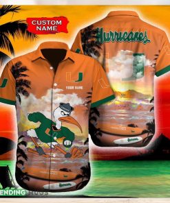 Miami Hurricanes NCAA Resort Custom Name Men And Women Sports Teams Hawaiian Shirt Gift