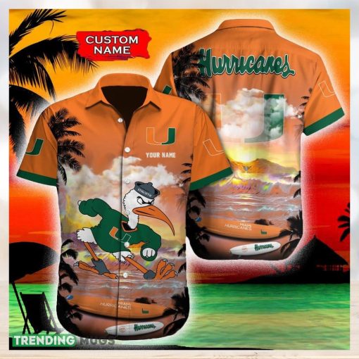 Miami Hurricanes NCAA Resort Custom Name Men And Women Sports Teams Hawaiian Shirt Gift