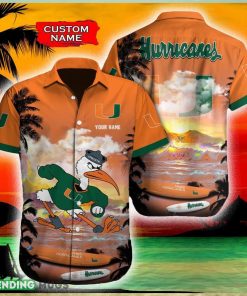 Miami Hurricanes NCAA Resort Custom Name Men And Women Sports Teams Hawaiian Shirt Gift