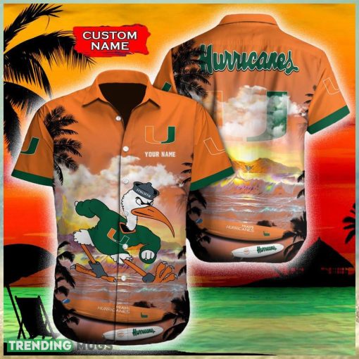 Miami Hurricanes NCAA Resort Custom Name Men And Women Sports Teams Hawaiian Shirt Gift