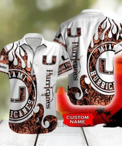 Miami Hurricanes NCAA Tropical Custom Name Men And Women Sports Teams Hawaiian Shirt Gift