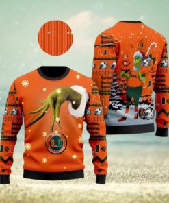 Miami Hurricanes Team Grinch Ugly Christmas Sweater Cute Christmas Gift