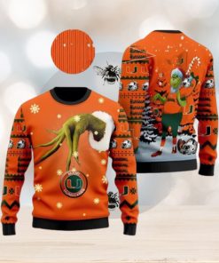 Miami Hurricanes Team Grinch Ugly Christmas Sweater Cute Christmas Gift