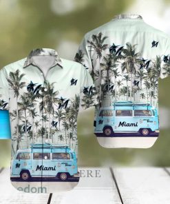 Miami Marlins MLB Bus Coconut Beach Lover Gift Aloha Hawaiian Shirt