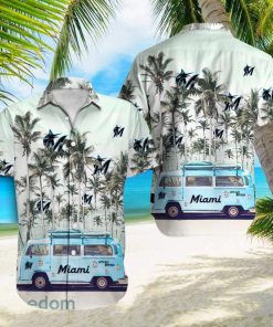 Miami Marlins MLB Bus Coconut Beach Lover Gift Aloha Hawaiian Shirt