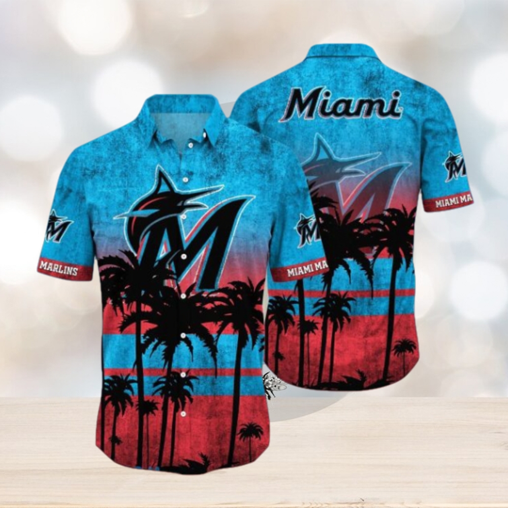 Miami Marlins MLB Logo Coconut Tropical Hawaiian Shirt Beach Gift For Fans Miami Marlins MLB Logo Coconut Tropical Hawaiian Shirt Beach Gift For Fans