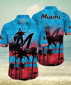Miami Marlins MLB Logo Coconut Tropical Hawaiian Shirt Beach Gift For Fans