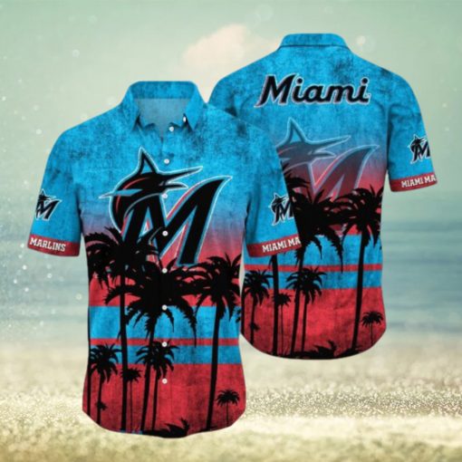 Miami Marlins MLB Logo Coconut Tropical Hawaiian Shirt Beach Gift For Fans