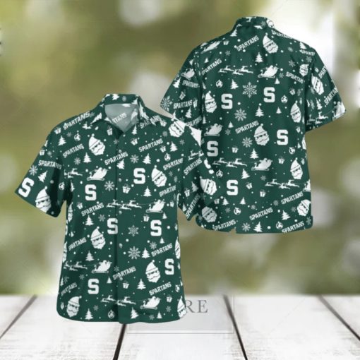 Michigan State Spartans Christmas Hawaiian Shirt Beach Gift Fans For Men And Women