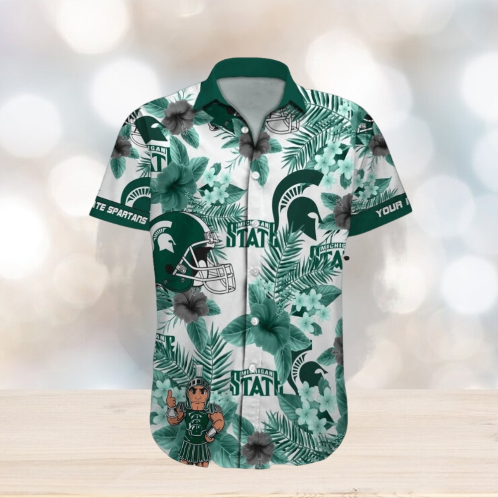 Michigan State Spartans Custom Name Hawaiian Shirt NCAA Beach For Men Women Gift For Fans Michigan State Spartans Custom Name Hawaiian Shirt NCAA Beach For Men Women Gift For Fans