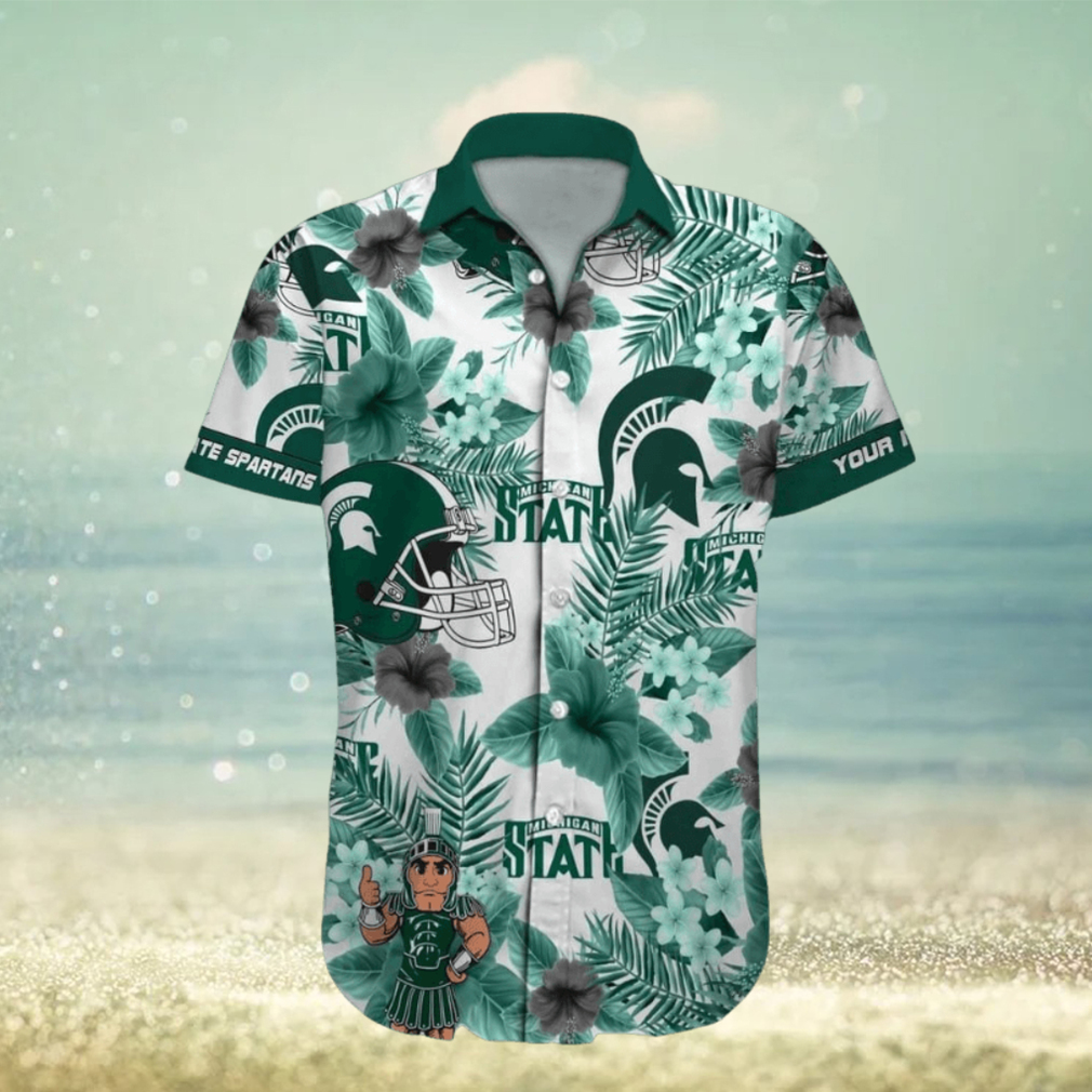 Michigan State Spartans Custom Name Hawaiian Shirt NCAA Beach For Men Women Gift For Fans Michigan State Spartans Custom Name Hawaiian Shirt NCAA Beach For Men Women Gift For Fans