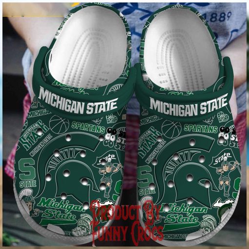 Michigan State Spartans Green Crocs Slippers