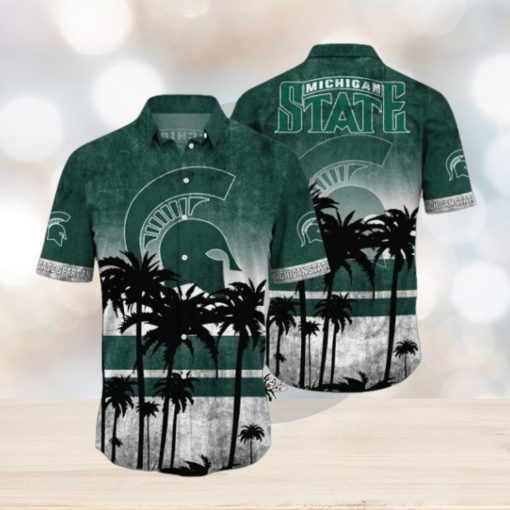 Michigan State Spartans Logo Coconut Tropical Hawaiian Shirt Beach Gift For Fans