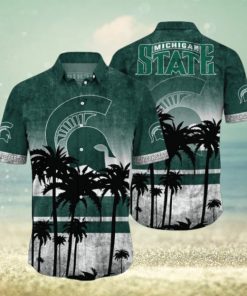 Michigan State Spartans Logo Coconut Tropical Hawaiian Shirt Beach Gift For Fans