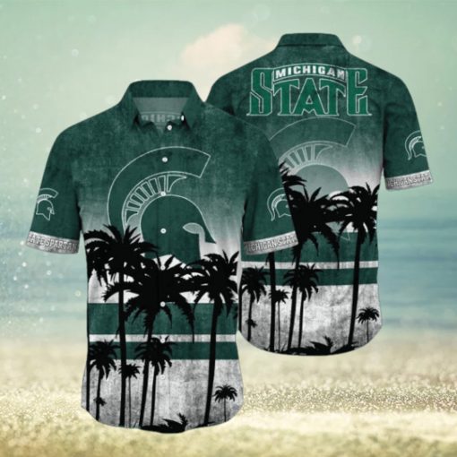 Michigan State Spartans Logo Coconut Tropical Hawaiian Shirt Beach Gift For Fans
