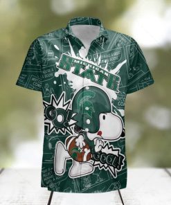 Michigan State Spartans Snoopy Peanut Team Playing Football Hawaiian Shirt For Men And Women