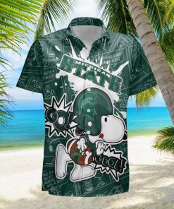 Michigan State Spartans Snoopy Peanut Team Playing Football Hawaiian Shirt For Men And Women