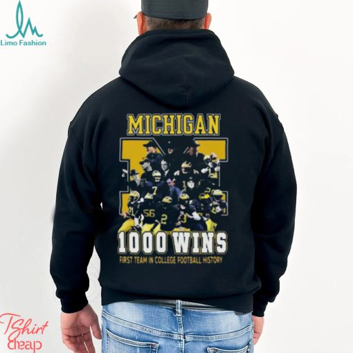 Michigan Wolverines 1000 Wins First Team In College Football History 2024 T Shirt