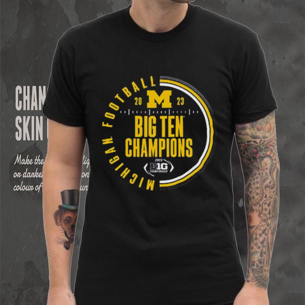 Michigan Wolverines Blue 2023 Football Icon CFP Bound T Shirt Michigan Wolverines Blue 2023 Football Icon CFP Bound T Shirt