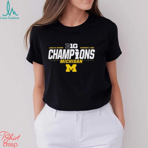 Michigan Wolverines Blue 84 2023 Big Ten Football Conference Champions Locker Room T Shirt