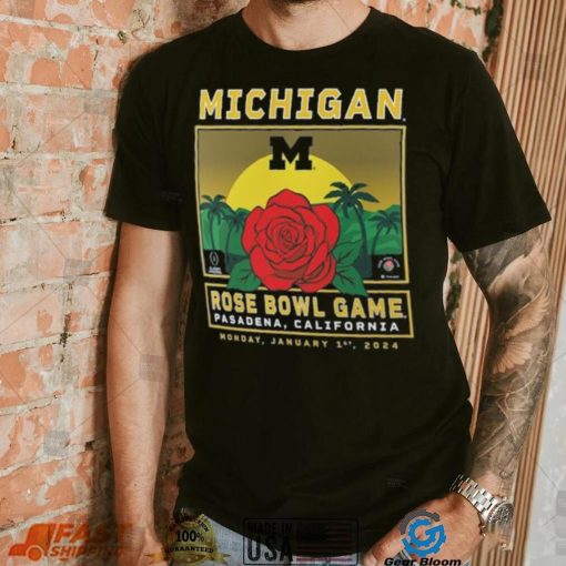 Michigan Wolverines Fanatics Branded College Football Playoff 2024 Rose Bowl Fierce Competitor T Shirt