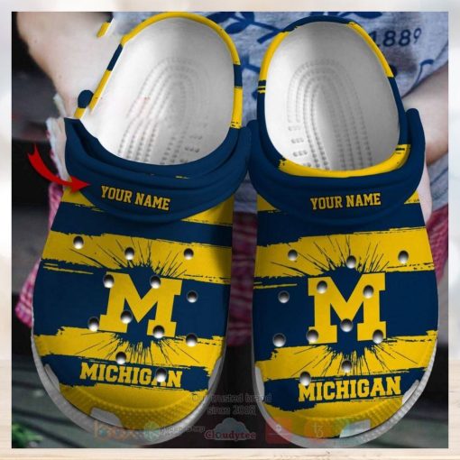 Michigan Wolverines Football Ncaa Custom Name Crocs Clog Shoes