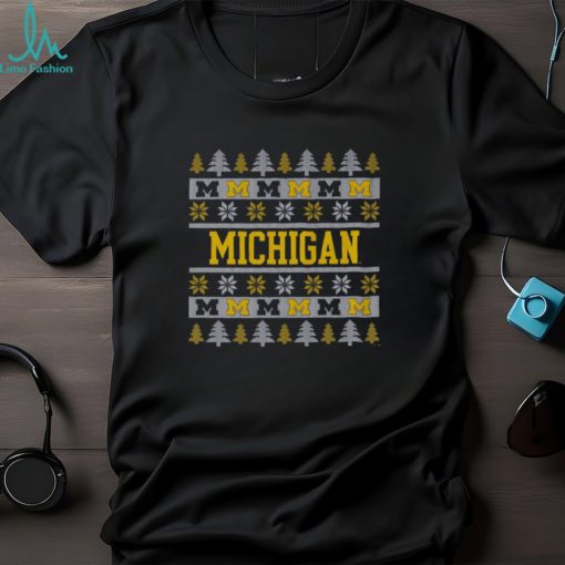 Michigan Wolverines Holiday Christmas Tree T Shirt