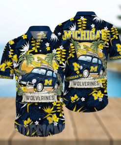 Michigan Wolverines NCAA Floral 3D Full Print Hawaiian Shirt