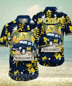 Michigan Wolverines NCAA Floral 3D Full Print Hawaiian Shirt