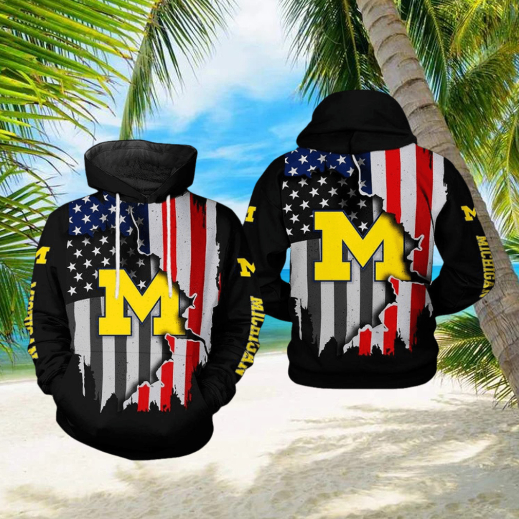 Michigan Wolverines NCAA US Flag 3D Printed Hoodie Ver 1 Michigan Wolverines NCAA US Flag 3D Printed Hoodie Ver 1