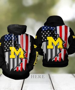 Michigan Wolverines NCAA US Flag 3D Printed Hoodie Ver 1